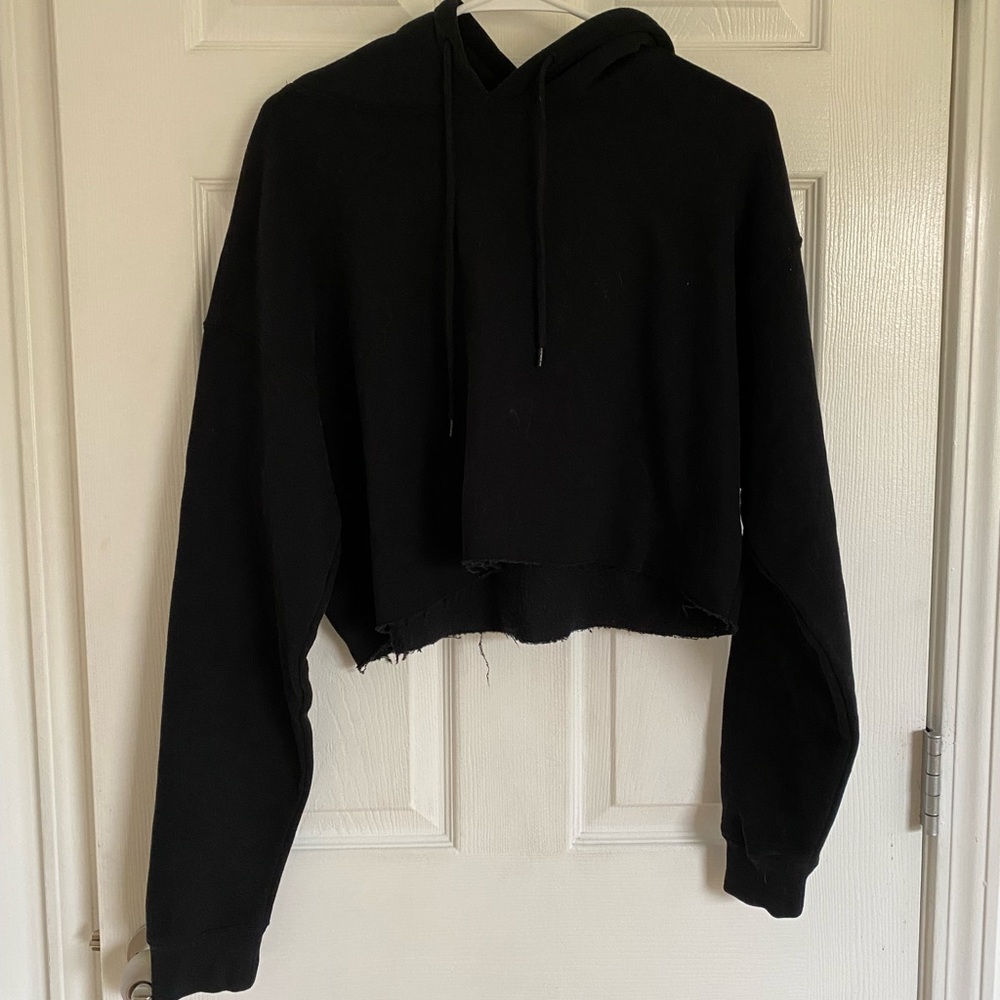 Urban Outfitter’s Out from Under’ Black Cropped Hoodie Sweatshirt - Size M